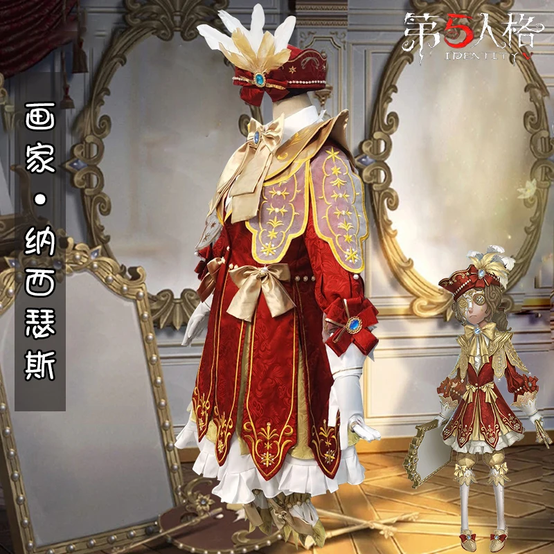 Anime! Identity V Edgar Valden Painter Narcissus Game Suit Elegant Dress Uniform Cosplay Costume Halloween Outfit For Women NEW