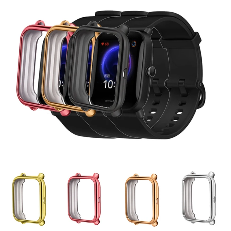 Funda protectora de borde completo de TPU para Amazfit BIP S/Lite/U/Pro GTS 2, funda protectora para Mini reloj