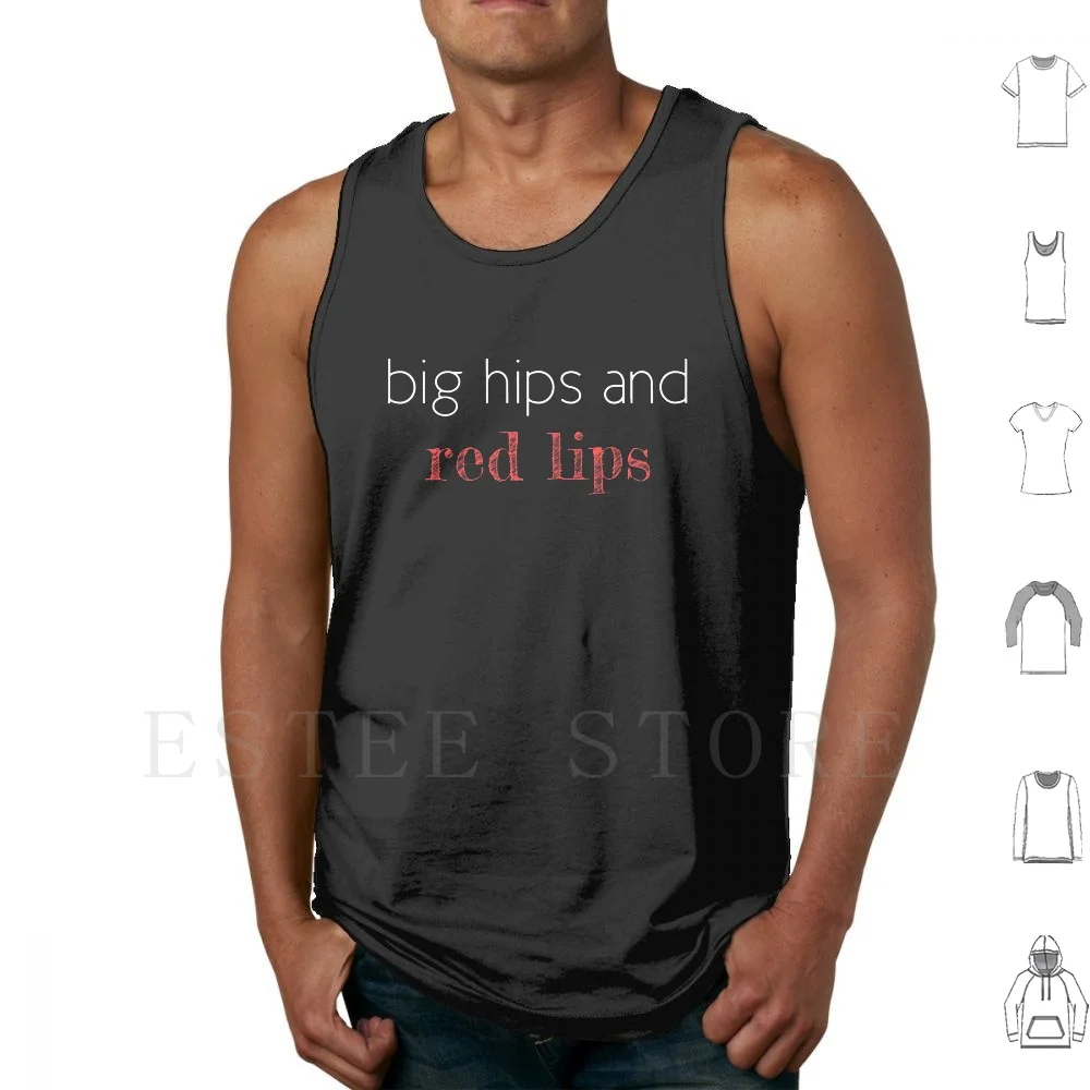 Big Hips And Red Lips Trendy Products Tank Tops Vest Cotton Hips Womens Red Lips Big Hips Curvy Sexy Trendy Cute Cups Big