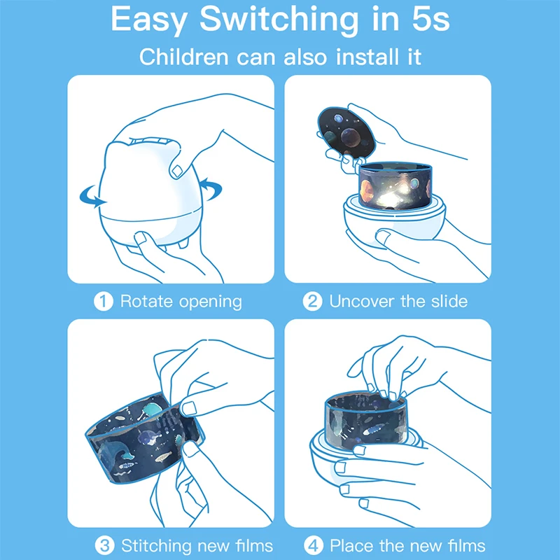 음악 LED 야간 조명 별 프로젝터 조명, USB 충전, 회전, 노래 프로젝트 램프, 침실 파티, 크리스마스 선물