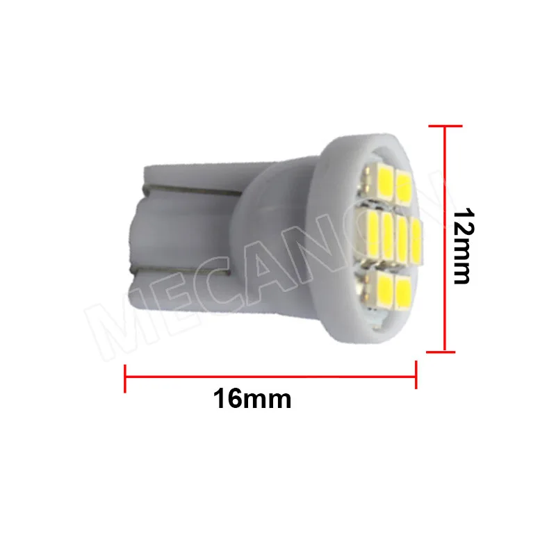 20pcs DC AC 6V 6.3V T10 W5W 194 168 #555 Non Polar Pinball Machine LED Light Bulb No Ghosting Car Interior Lamp 8SMD 1206 DC6V