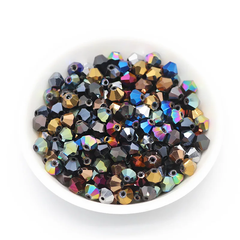 Überzug Farbe Doppelkegel Österreichischen Kristall Charme Spacer Lose Perlen Für DIY Schmuck Machen Armband Halskette Erkenntnisse 3/4/6/8MM