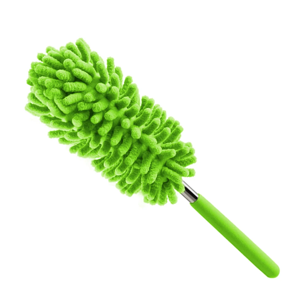 Telescopic Stainless Steel Rod Duster Home Car Cleaning Retractable Dusting Brush Cleaning Tool