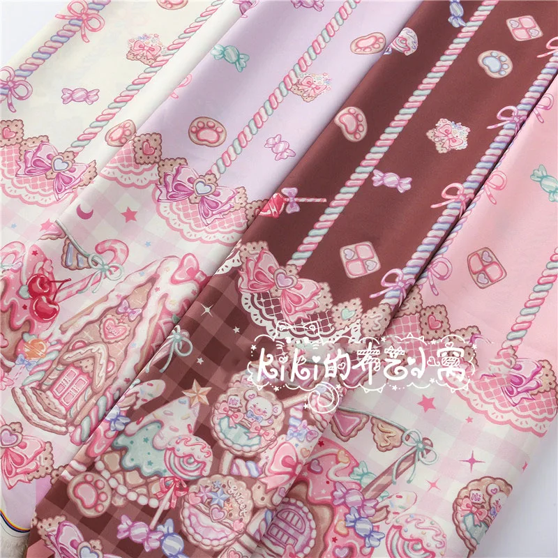 Cookie Town Lolita Twill tessuto di cotone Patchwork per tessuto cucito bambola trapuntatura tessuti materiale ragazza gonna tovaglia vestiti