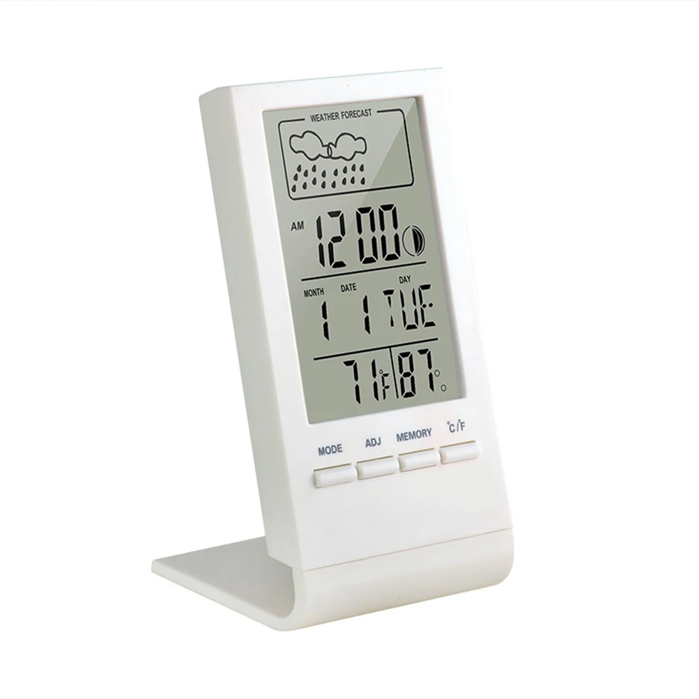 Mini Digital Indoor Thermometer and Hygrometer Humidity Meter Gauge Clock Weather Station Forecast Max Min Value CX-220 ﻿