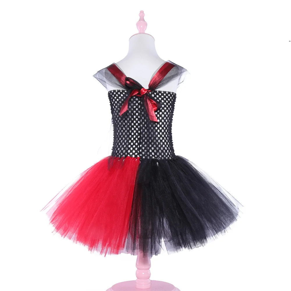 Girls Party Tutu Dress Fancy Princess Costume Summer Cosplay Harley Quinn Dresses For Girls Fairy Frock Dress With Accessories