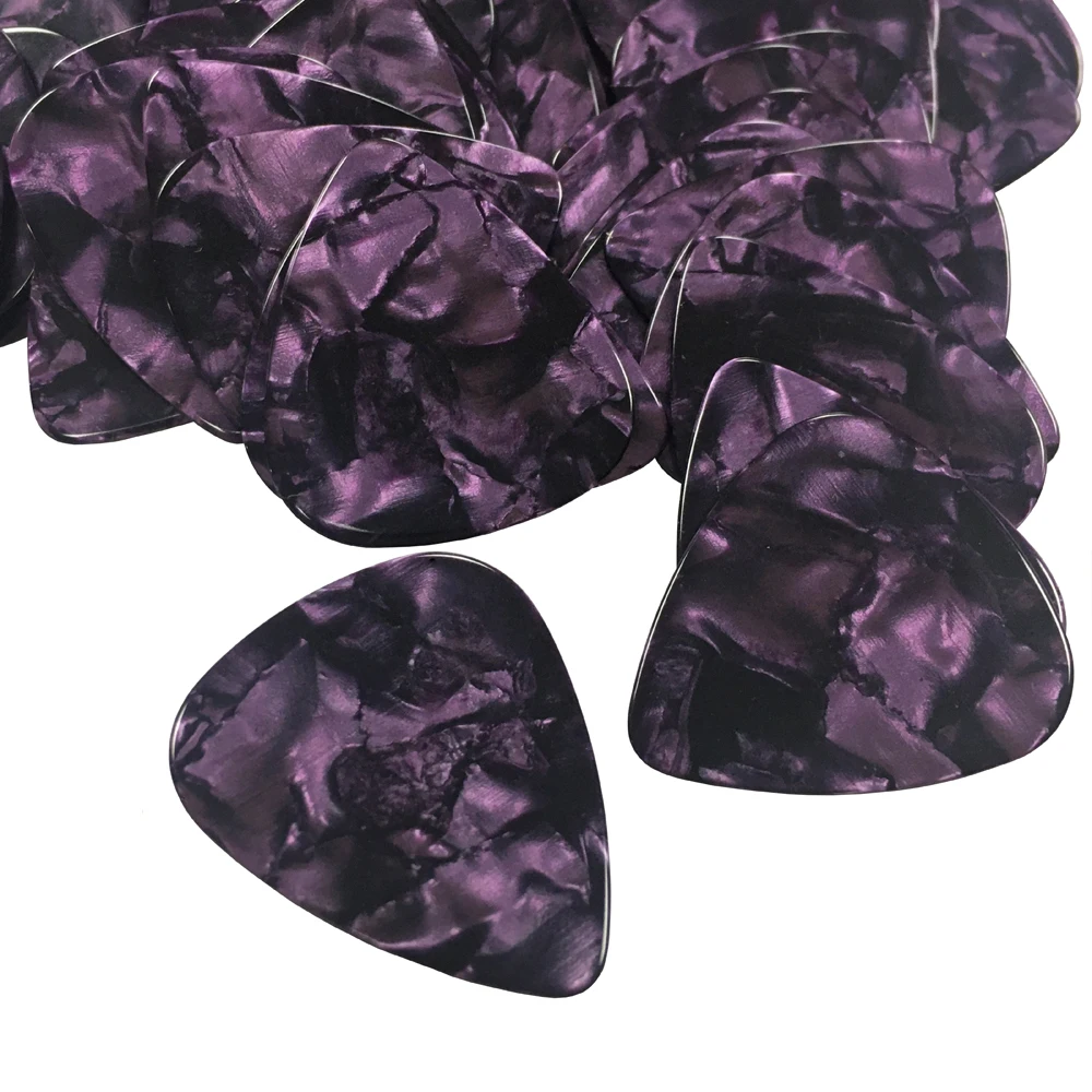 Lots of 100 pcs Purple Pearl 0.71mm Medium Gauge Celluloid Guitar Picks Plectrums