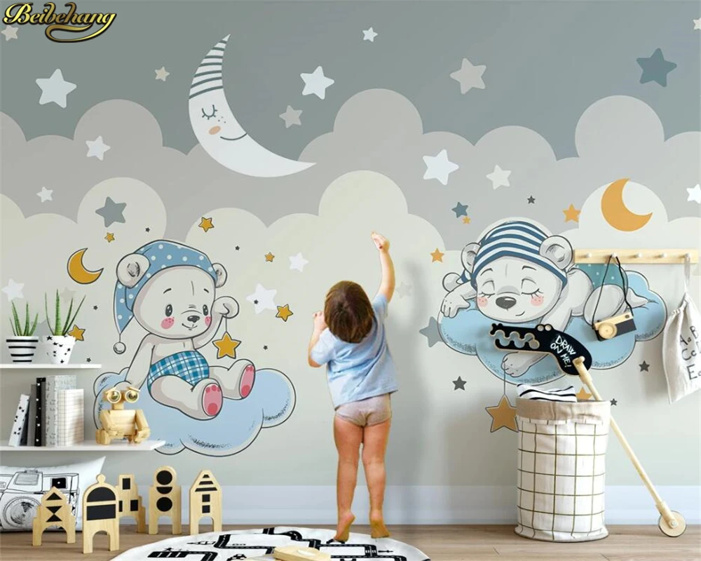 custom cartoon pink princess wallpaper for Children's Room background rainbow mural papel de parede 3d Stickers home decoration