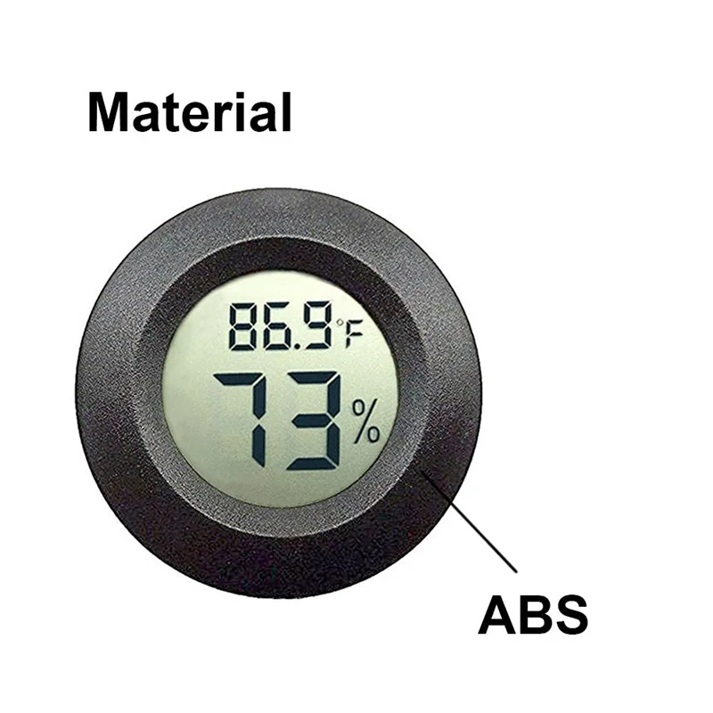 Mini termómetro Digital LCD, medidor de higrómetro, pantalla LCD de forma redonda, medidor de temperatura y humedad para acuario de reptiles,