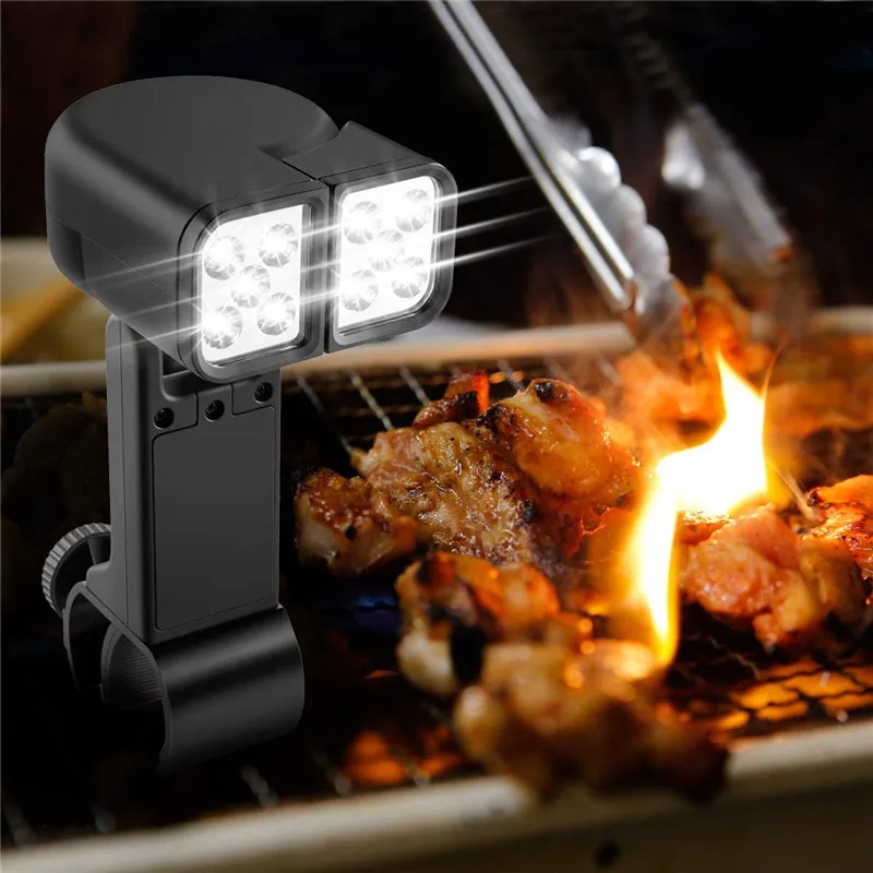 Portable BBQ Grill Light LED Lights Flashlight Lighting Lamp with Handle Mount Clip for Barbecue Grilling Outdoor Accessory