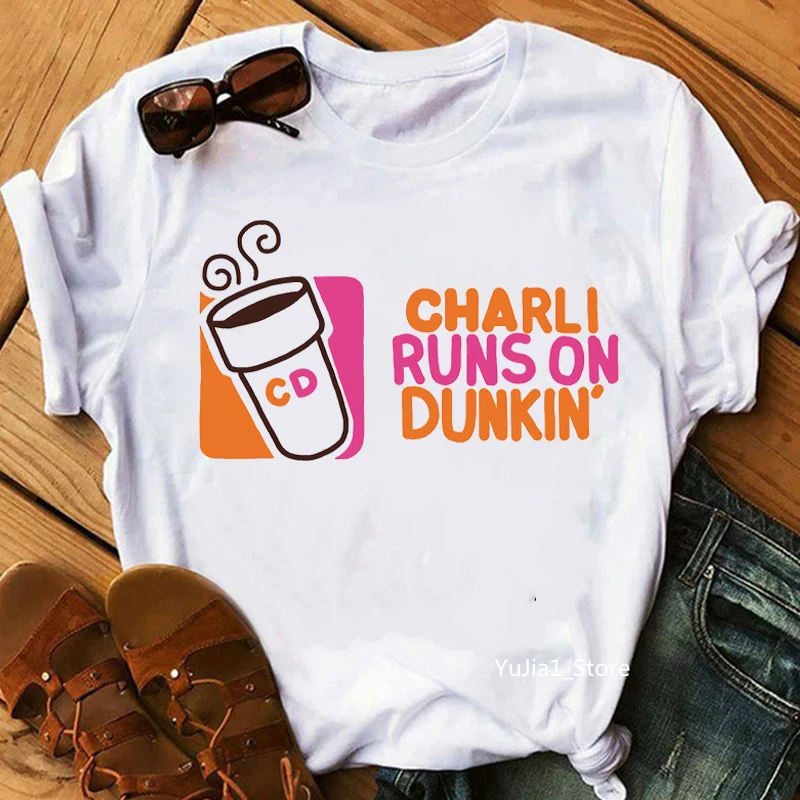 

T Shirts Women'S Clothes Charli Damelio Ice Coffee Graphic Print Tshirt Camisetas Mujer Harajuku Shirt Hip Hop T-Shirt