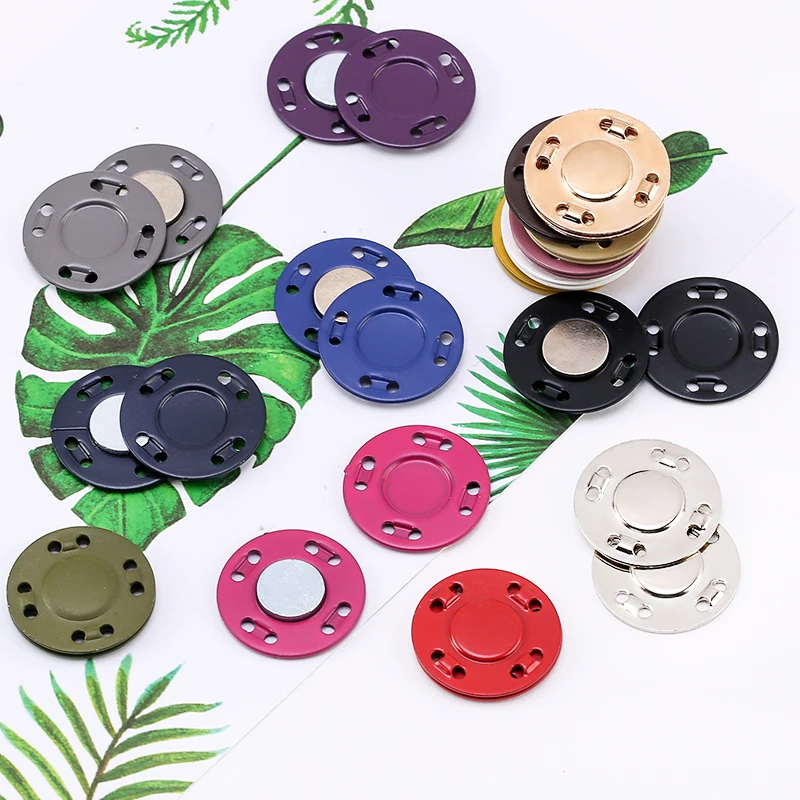 5 Pairs Sewing Metal Buttons Magnet Stone Colorful Automatic Magnetic Snap Buttons Invisible Suitcase Bag Coat Buckle DIY Craft