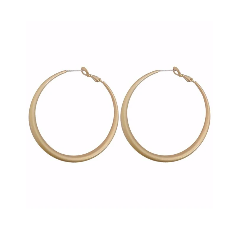 BLIJERY Fashion Matte Gold Big Hoop Earrings Temperament Round Circle Earrings for Women Retro Jewelry Gift