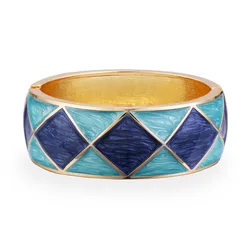 Wide Oil Drop Square Pattern Arm Bracelet Cuff Bangles For Women Jewelry Bracelets Pulseira