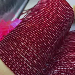 loose beads deep red spinel smooth round 2mm 14