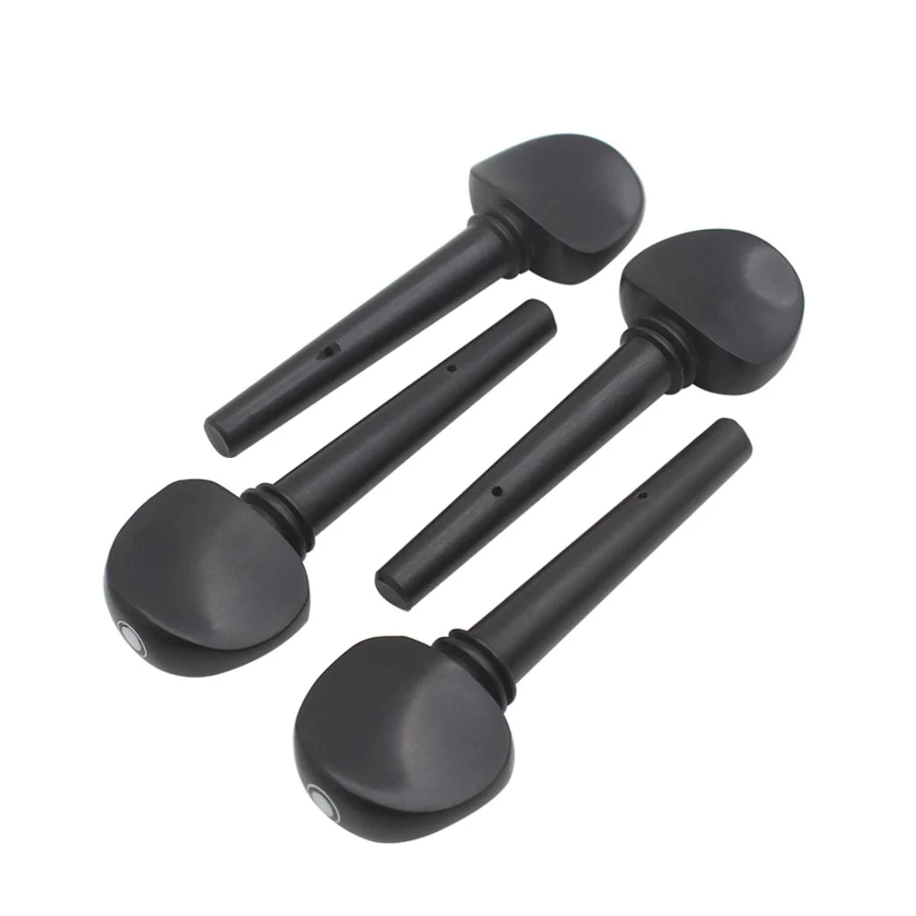 Finest 4Pcs/Pack Ebony 3/4 4/4 Cello Machine Heads Cello Replacement Tuning Pegs Black