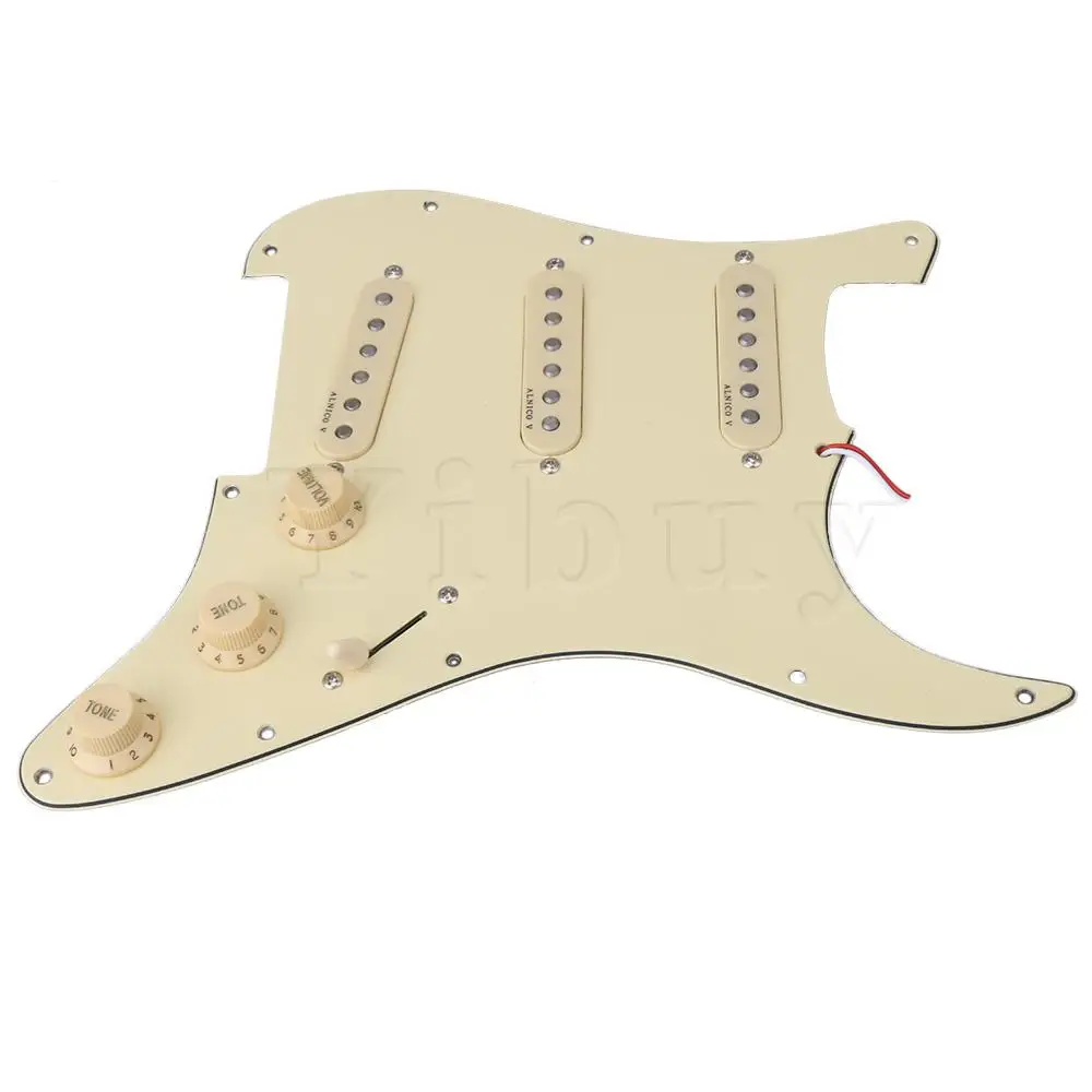 

Yibuy 3-ply SSS PVC Pickguard Scratch Plate Assembly for Electric Guitar