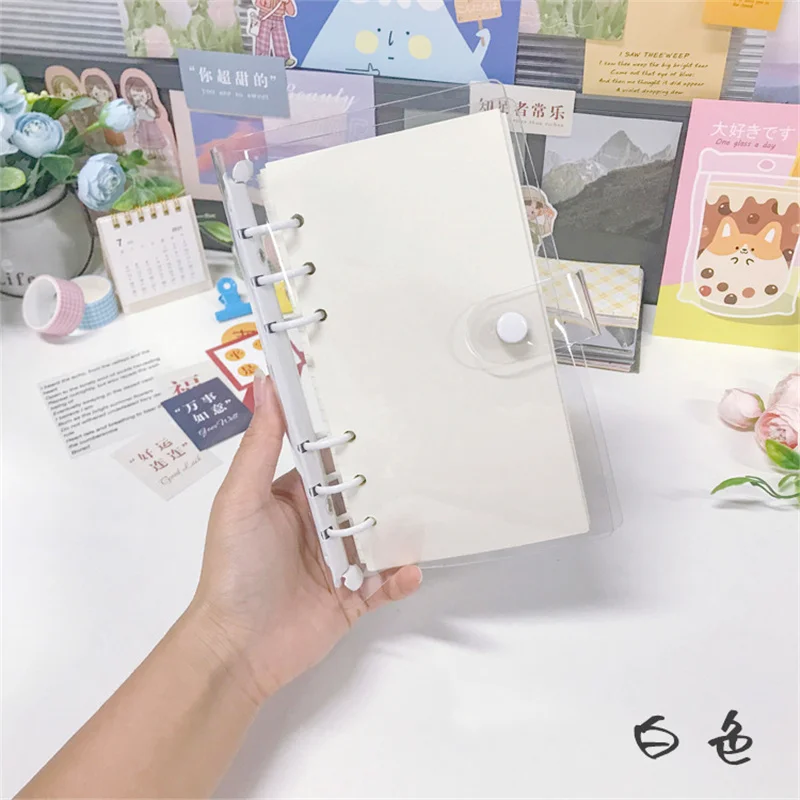 A6/A5 Pink Blue Purple Binder Notebook Cover & Photo Sticker Collect Book Diary Agenda Planner Paper School Stationery