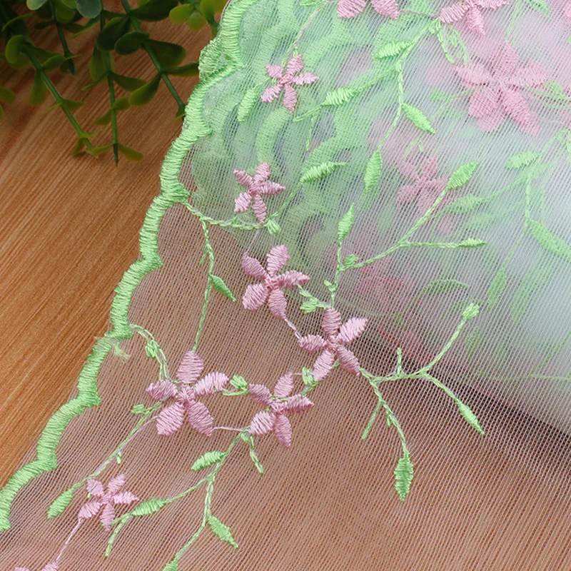 3yards Two-color Mesh Lace Ribbon Tape 20CM DIY Tulle Lace Fabric Sewing Net Cord Embroidered Wedding Dress Handicraft Accessori