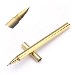 High Quality Luxury Brass Ballpoint Pen Tip 0.5mm Pure Brass Business Office Gift Pen Children'S Student Stationery Pen 1pc