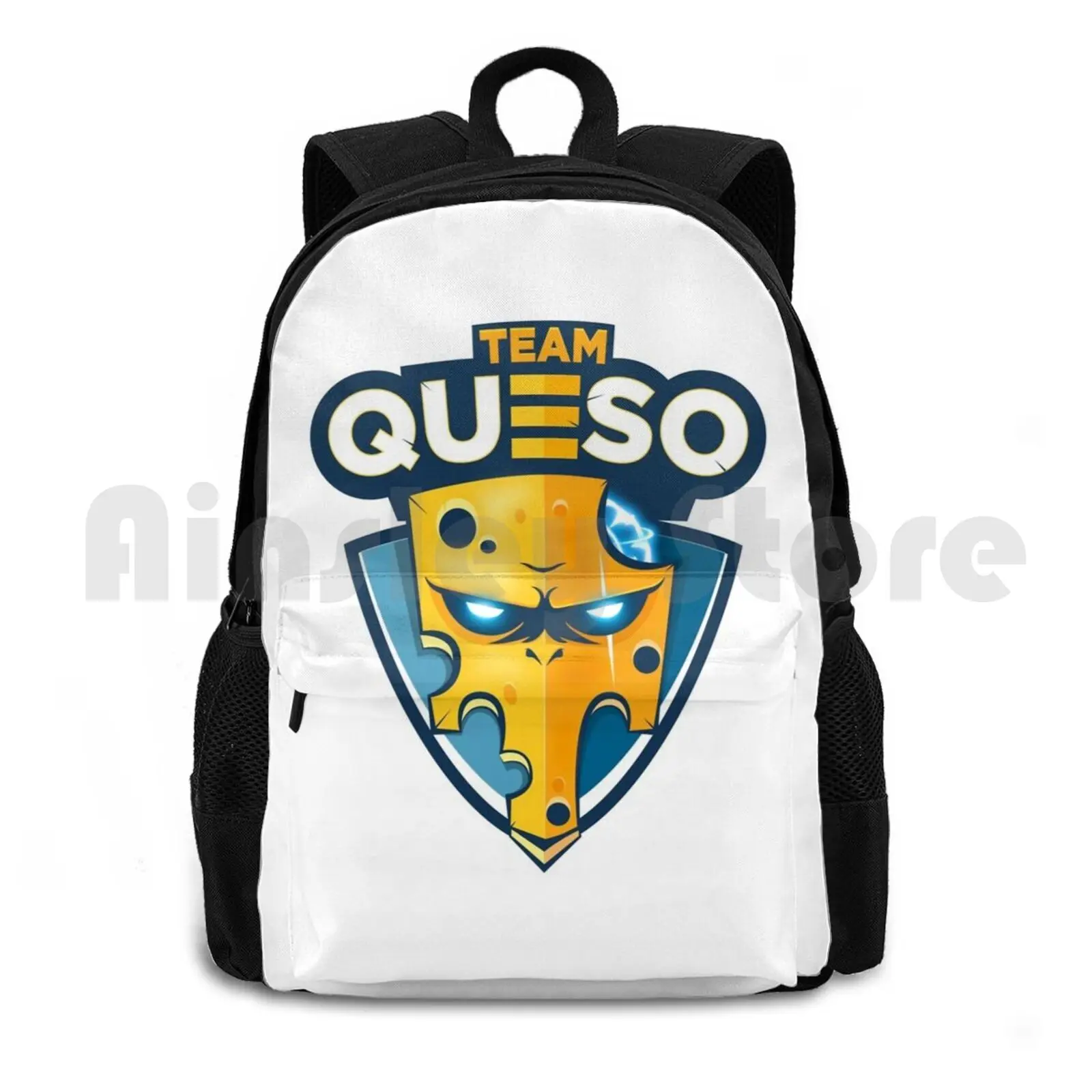 Team Queso Outdoor Hiking Backpack Riding Climbing Sports Bag Team Queso The Esports Tournament App Crown Fun Funny Logo Clan