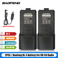 BAOFENG UV-5R Battery For Pofung UV5RA UV-5RE DM-5R Plus BF-F8 RT-5R Walkie Talkie BL-5 Battery 3800 Compatible USB 1/2PCS