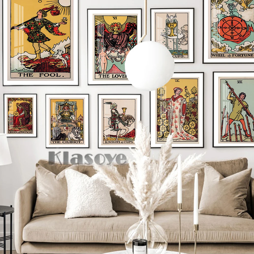 

Tarot Poster Astrology Wall Art Print Divination Decoration Canvas Art Home Decor Bedroom Living Room Indoor Painting Lover Gift