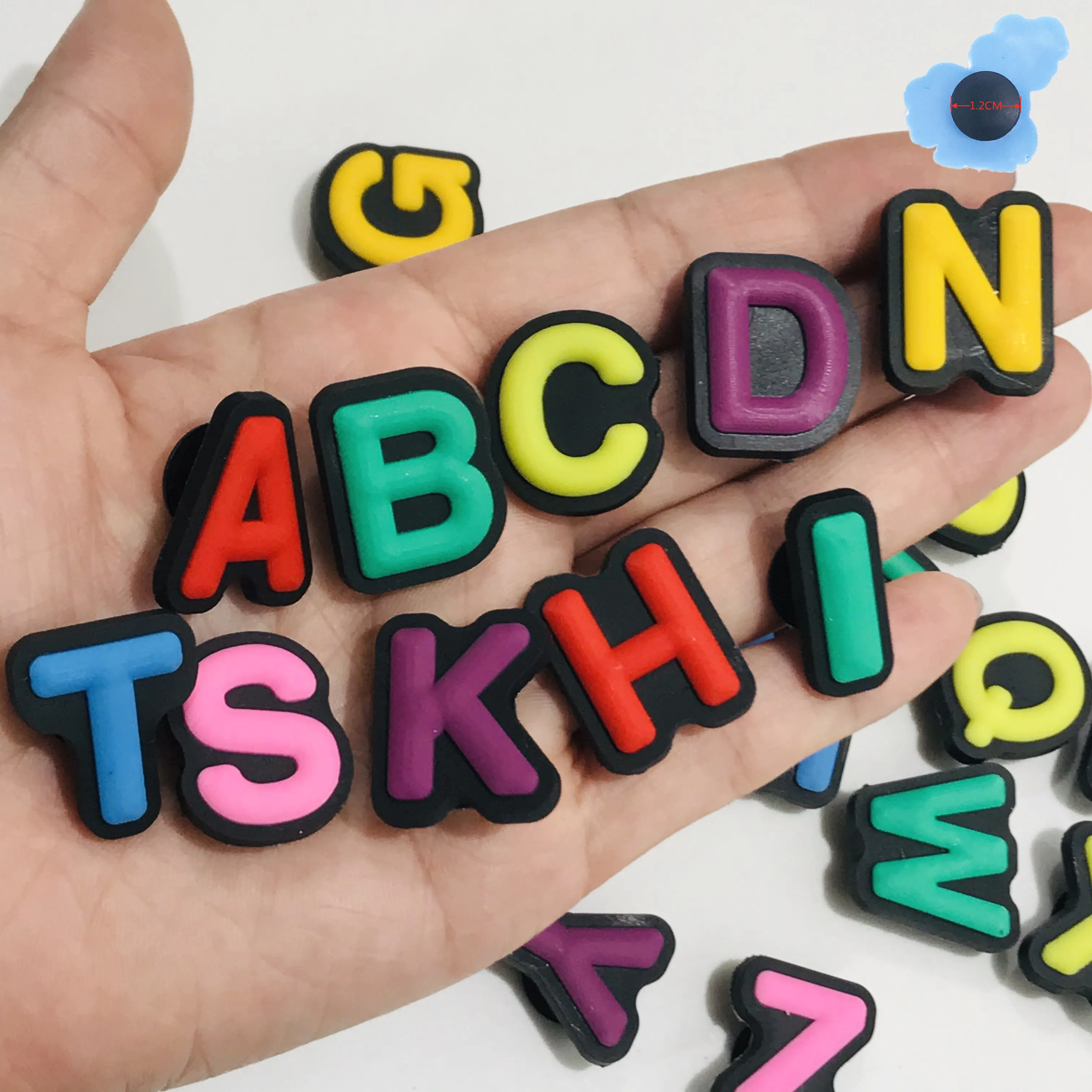 1pcs PVC Capital English Letters Shoe Charms Accessories Colorful Shoes Buckle Decorations Ormaments Fit Party Kid's Gifts