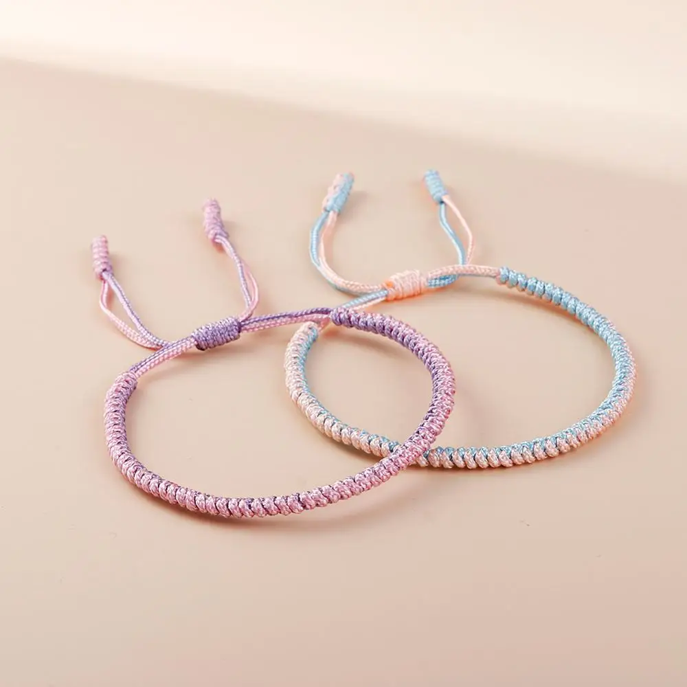 Simple Woven Cotton Rope String Bracelet Pray Yoga Handmade Multicolor Chic Bracelet for Men Women Fashion Friend Couple Bangle
