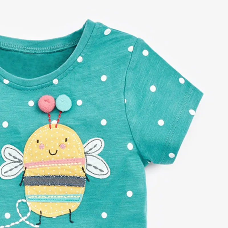 Little maven t-shirt 2024 cotone maniche corte vestiti estivi con piccole api adorabili per neonate bambini da 2 a 7 anni