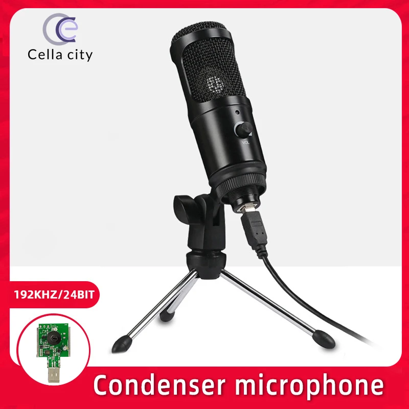 

Cella M1 PRO USB Condenser Microphone 192kHz/24-Bit for PC Streaming Gaming Computer And YouTube Recording With Tripod Stand