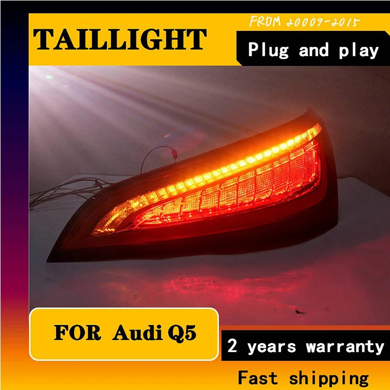 

Car Styling For Audi Q5 Tail Lights 2009-2015 Taillights Turn Signal Tail Lights Rear Lamp DRL+Brake+Park+Signal Stop