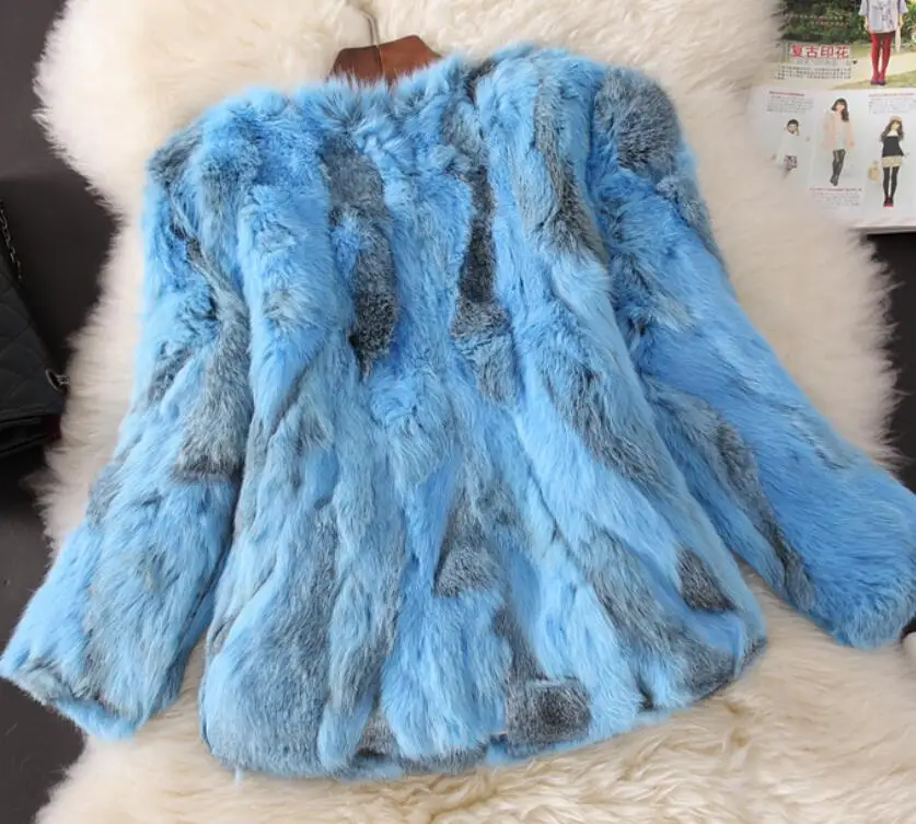 Abrigo de piel de peluche para mujer, de piel sintética Chaqueta corta con cuello redondo de tres cuartos, abrigo elegante de lujo, grueso, Formal