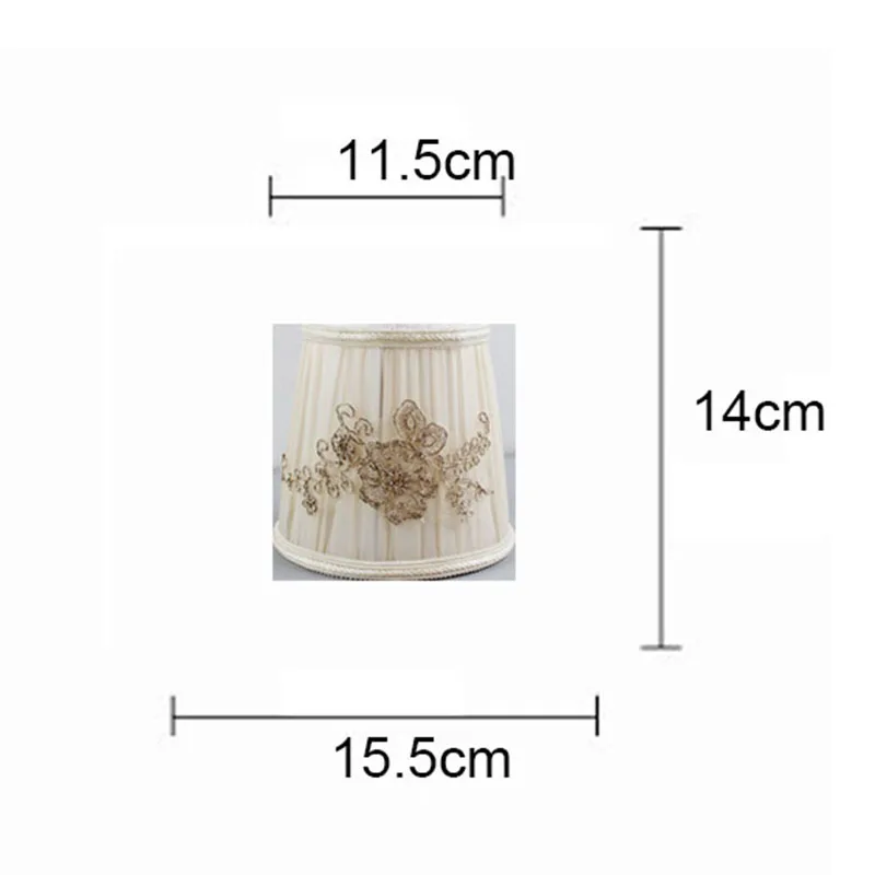 E14 Light Pink Color Lace Lampshade,DIA 15.5cm/6.1inch Gauze Fabric Ceiling Chandelier Light Covers Table Lamp Cover