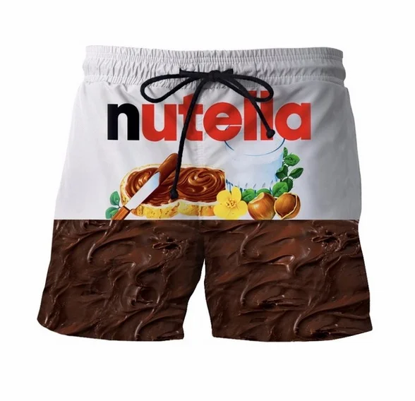 New 3D Printing Nutella Pants Delicious Chocolate Sauce   Fashion Men Women Tracksuits Crewneck Hip Hop Shorts Plus Size S-7XL