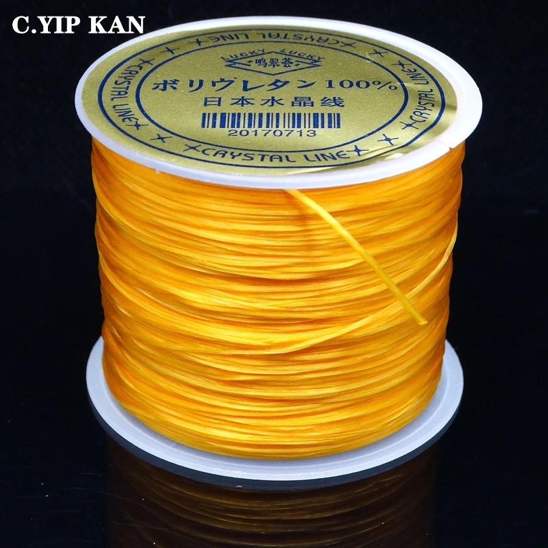 C.YIP KAN 60M Imported 0.6mm Stretch Elastic Crystal Line String Cord Rope Roll Beaded Strand Bracelet DIY Making Multi Color