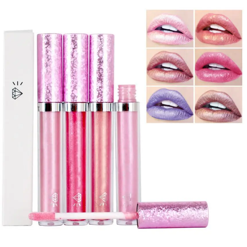 Naakt Glitter Shimmer Lippenstift Waterdicht Langdurige Vochtige Lipgloss Levendige Kleurrijke Lipgloss Sexy Vrouwen Glitter Make-Up T0526