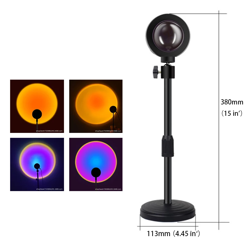 USB Sunset สีแดงสายรุ้งโปรเจคเตอร์ Led Night Light โปรเจคเตอร์โคมไฟสำหรับห้องนอนบาร์ร้านกาแฟผนังตกแต่ง