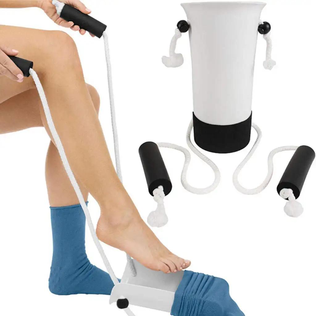 Sock Sliders Aid Helper Kit Helps Put Socks On Off No Bending Shoe Horn Suitable For Socks Foot Brace Support Dressing Assistant