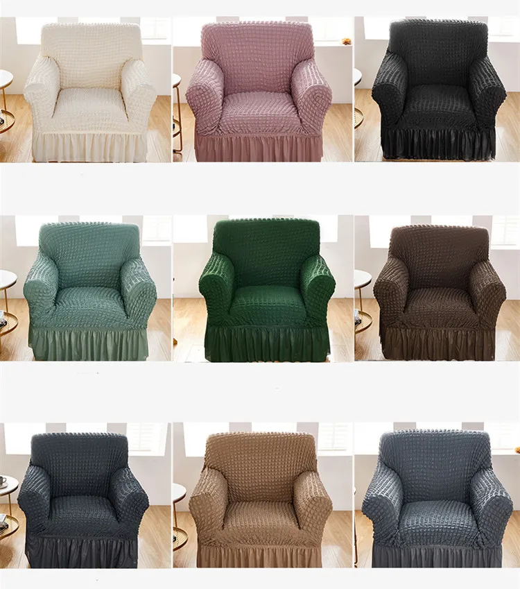 Tlustý pohovka obal elastická vlákna celistvý barva elastická slipcover žití pokoj 1/2/3/4 seater bublina materiál plný zabalené sukně obal