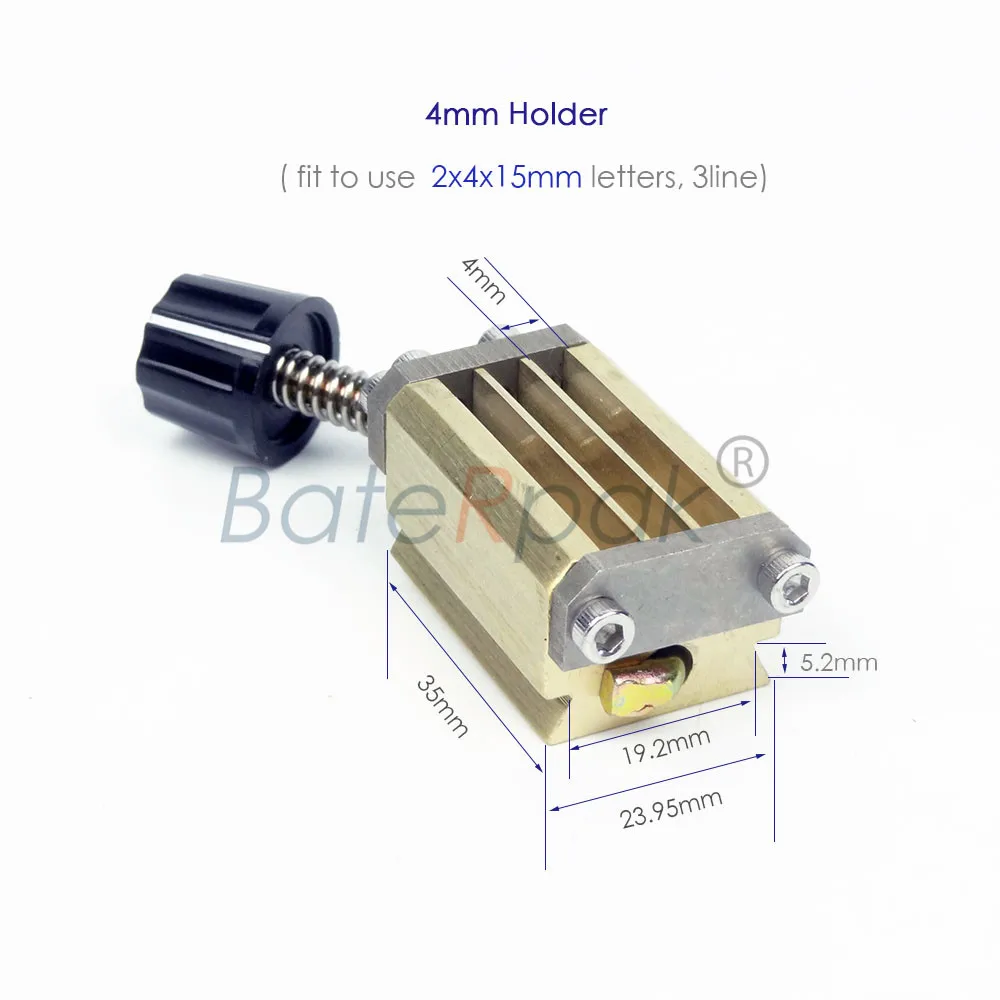 Baterpak 2x4x15mm/2x3x15 kódování stroj dopisy, DY-8/HP-241G stuha kódování stroj postaviček držák