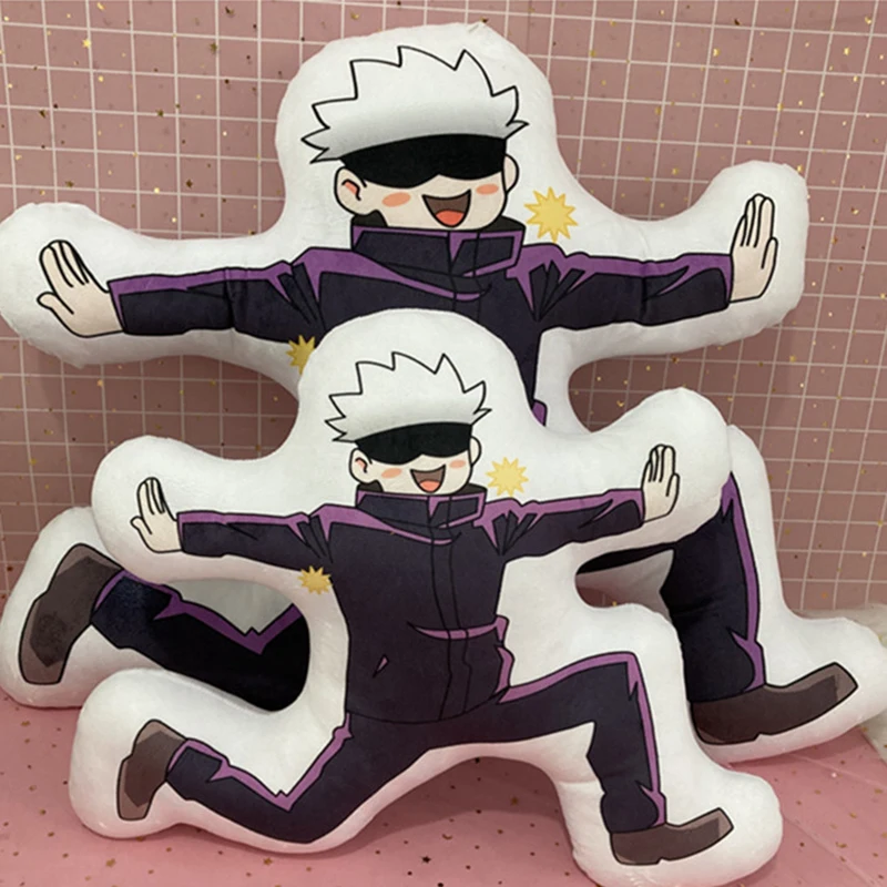 Anime Jujutsu Kaisen Plush Pillow Jujutsu Kaisen Gojo Satoru Action Figure Doll Cartoon Jujutsu Kaisen Pillows Soft Stuffed Toys