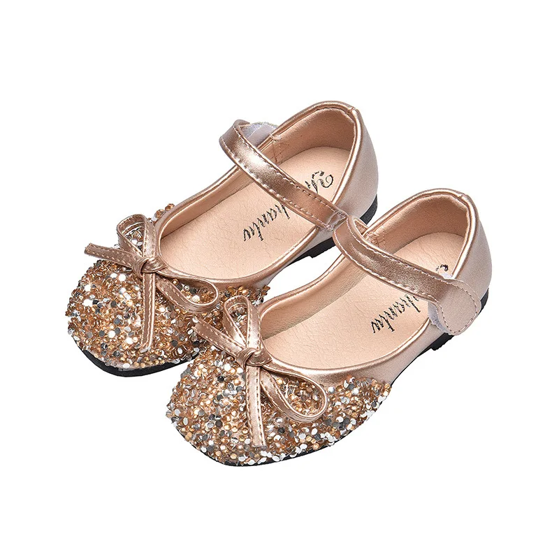 1 2 3 4 5 6 7 8 9 10 11 12 anni scarpe in pelle per bambini per ragazze moda Glitter bambini con fiocco scarpe primavera grandi scarpe per bambini