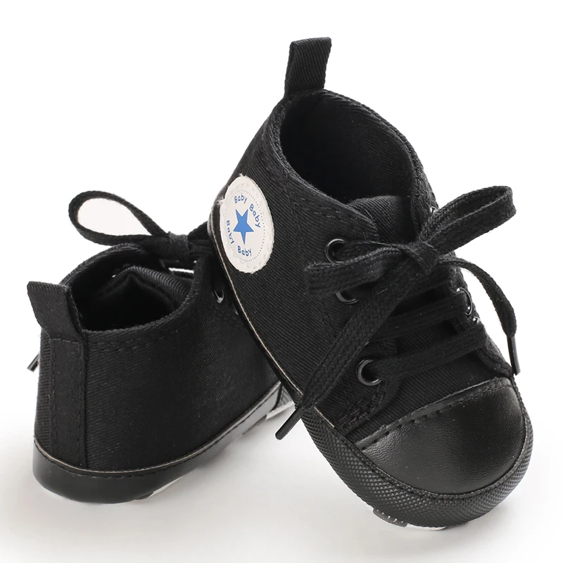 Canvas-Turnschuhe für Babys, Jungen und Mädchen, Lauflernschuhe für Kleinkinder, rutschfest, weiche Sohle, klassische Schuhe für Neugeborene, 0–18 Monate – Detail 18