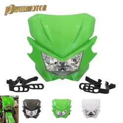For Kawasaki KLX 250 Headlight Plate 125 150 450 Universal Motorcycle Headlamp H4 Cafe Racer Dirt Bike Enduro Motocross Headlamp