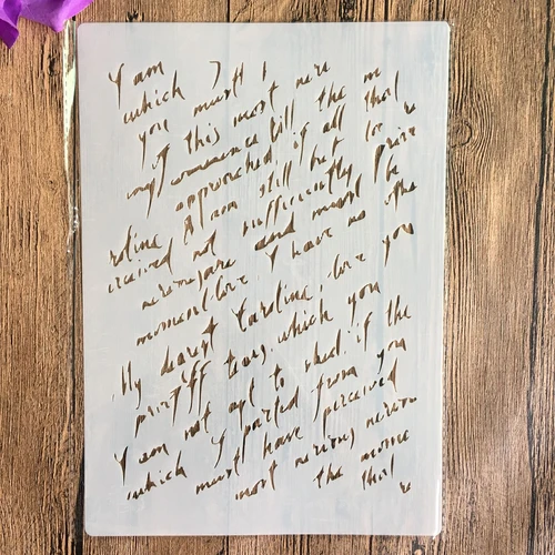 Imagen 1 del producto Plantillas A4 de 29x21cm con texto de letras, bricolaje, pintura de pared, libro de recortes colorear, álbum en relieve, plantilla de tarjeta de papel decorativa, pared