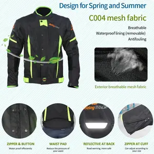 Sommerstil Motorradjacke Motorrad Reiten Reflektierende Jacke mit 5 PCs Schutzkissen und Proof-Auskleidung Dwater Proof Water Man Frau JK-37 8 Hauptverkaufsmotor -Motor Casaca - №7