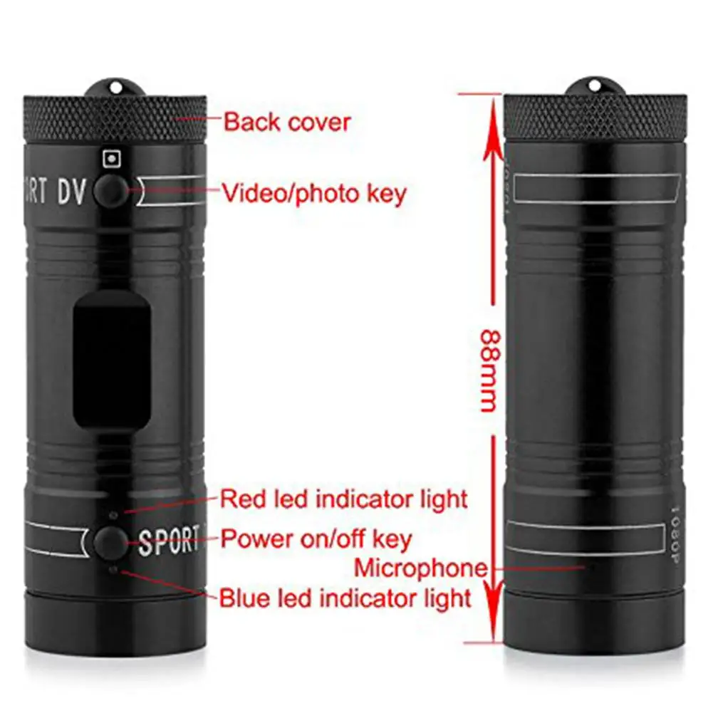 Motorcycle Camera Full HD 1080P Mini Sports DV Camera Bike Motorcycle Helmet Action DVR Video Cam Perfect For Outdoor Sports
