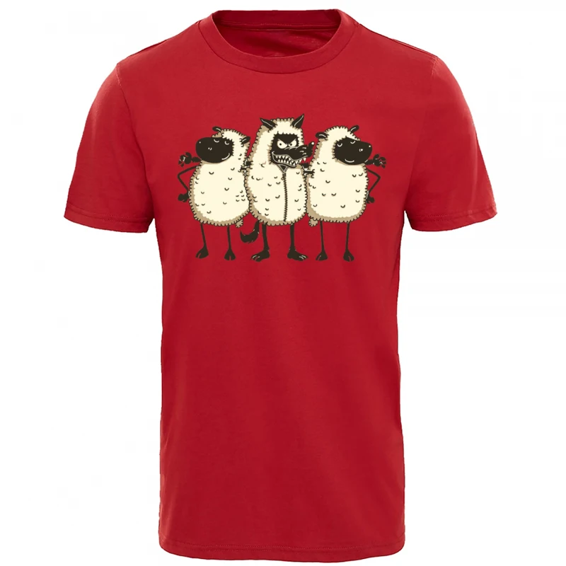 Przyjaciel owce koszulki śmieszne mężczyźni Tshirt z krótkim rękawem najnowsze męskie święto pracy Tee Shirt wydrukowane bluzki koszule 100% bawełna