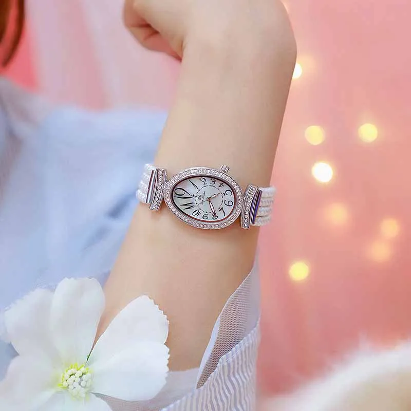 RELOGIO FEMININO  TOP BRAND WOMEN WATCHES LUXURY  ELEGANT DRESS WATCHES LADIES PEARL WRISTWATCH ZEGAREK MESKI